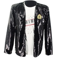 S-Jackson Black Leather Jacket+T-Shirt cosplay cosplay Costume Halloween Suit 5.9