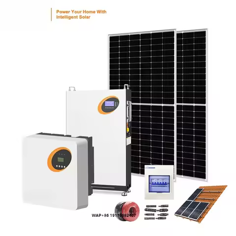 Jsdsolar 6kw Hybrid Inverter Off Grid 12 kW 12000W Complete Solar Kit Panel Solar off Grid System fo