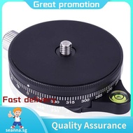 Camera Pan Base With  Style Plate, 0.95Cm Screw Aluminum Panoramic Ball Tripod Head With Bubble Leve