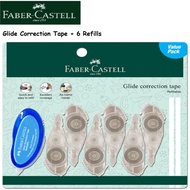 Faber-Castell Glide Correction Tape (5 mm x 6 meters) 1 + 6 Refils (Value Pack)