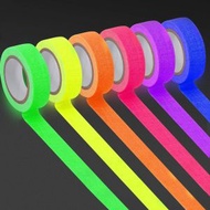 霓虹燈織物膠帶 6 色 - 紫外線反應黑光膠帶超亮霓虹燈膠帶適用於樓梯、出口的發光派對用品（1.5cm X 5m）