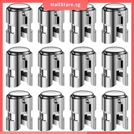 12 Pcs Champagne Stoppers 1.5×1.5×2.1 inch Stainless Steel Champagne Saver Reusable Champagne Sealer Stopper with Double Buckle Durable Champagne Cork for Wine SHOPSKC0026