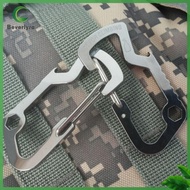 Bv✿  Survival Camping Hiking Rescue Gear Mini Carabiner Keychain EDC Multi Tool