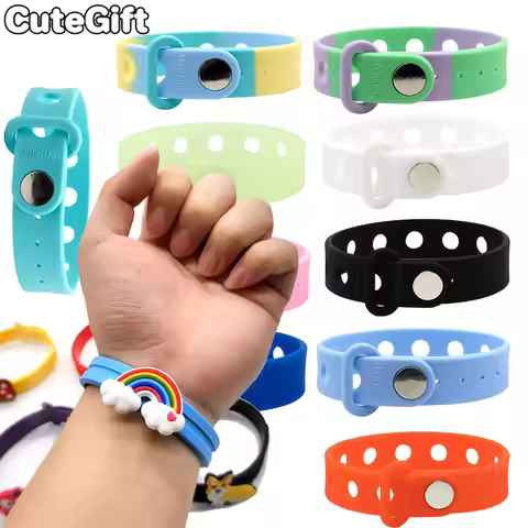 1-24pcs 21.5cm Silicone Bracelets with Holes Soft Wristbands Fit Shoe charms Shoe Accessories Pins A