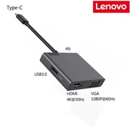HUB chuyển đổi Type c 4in1 Lenovo ra HDMI VGA USB PD dùng được Samsung Dex Macbook Hp envy