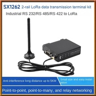 [V E C K] Waveshare SX1262-LoRa-DTU-HF 850-930MHz Guide Rail LoRa Data Transmission Terminal DTU RS232/RS485/RS422 to LoRa New Aluminum Alloy Black for Sub GHz HF