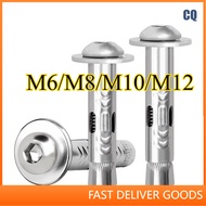 304 stainless steel pan head hexagonal expansion screw, round head expansion bolt M6/M8/M10/M12 * L4