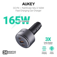 Aukey CC-P4 Pathfinder Mix 3 165W Fast Charging Car Charger for Laptop & Mobile Devices (24 Months W
