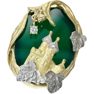 แหวน NOBUKO ISHIKAWA As Time Chalcedony Diamond K18 Gold/Pt900 Platinum 9.3g Size 10.5 (US 5.5) Ladi