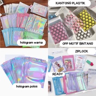 [READY MANY SIZES] Hologram & OPP Motif Ziplock Pouch Packing Packaging (colorful laser plastic bag 