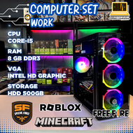 คอมพิวเตอร์ครบชุด Core-i5 / Ram 8GB / HDD 500GB / Intel HD Graphic ทำงาน เล่นเกม SF/Roblox/FreeFire