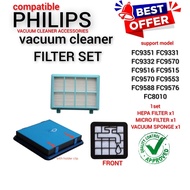 (BEST OFFER) Philips Vacuum Hepa Filter Sponge Filter Set (1SET) FC9570 FC9553 FC9588 FC9351 FC9331 