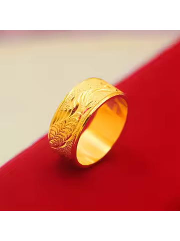 Luxury 24K 9999 Pure Gold real gold Dragon Pattern Ring Men's Ring