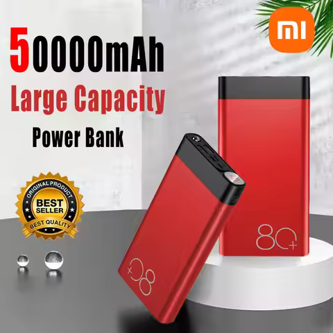 50000mAh High Capacity Power Bank Fast Charging Power Bank With Strong Flashlight Portable Battery F