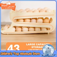 Home Eggs Dispenser Automatically Rolling Eggs Storage Box Container 2 Tier Rolling Eggs Organizer