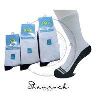 9 & 12 PAIRS - WHITE SCHOOL SOCKS WITH BLACK SOLES FOR ELEMENTARY SCHOOL, MIDDLE SCHOOL,/, HIGH SCHO