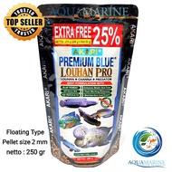 Akari Premium Blue Louhan Pro Fish Pellet Channa Feed Louhan Predator kamfa srd cencu thai silk 2mm 250gr 250gr Aquamarine Fish