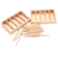 Montessori mathematics teaching aids kindergarten educational toys wooden spindle rod box
