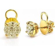Gorgeous Light Yellow Diamond Earrings 1.09ct 18K Gold: Luxury