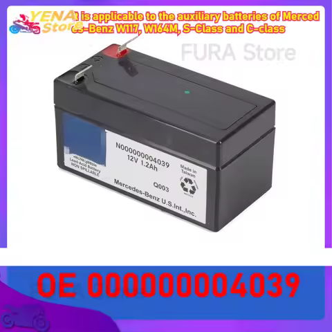 2025 Auxiliary Battery 12V 1.2Ah A000000004039 For Mercedes-Benz W221 W212 W164 S300 S350 S400 C200