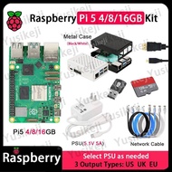 Original Raspberry Pi 5 4/8/16GB Board and Kit can choose（Pi5 4/8/16GB Board+HDMI+Metal Case+128GB T