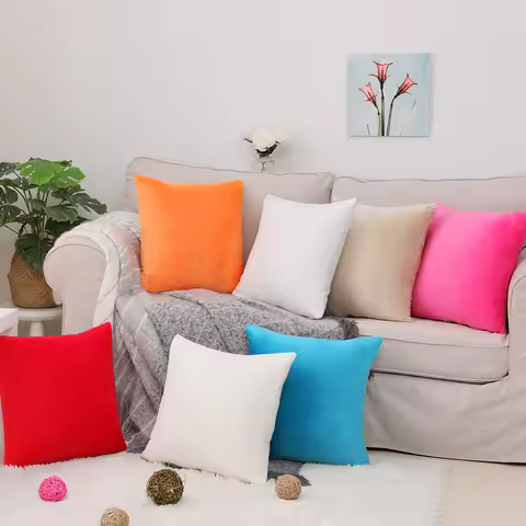 Custom 30X45cm 35X50cm 40X60cm 25 Cloros Polyester Super Soft Velour Cushion Cover HT-PSVDC-01-L