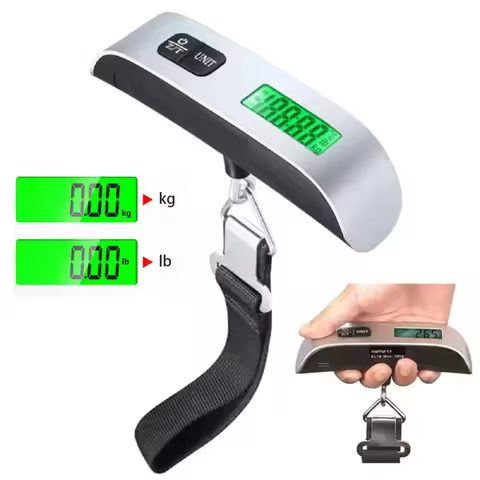 Digital Luggage Scale Electronic Portable Scale 110lb/50kg LCD Display Travel Suitcase Hanging Scale