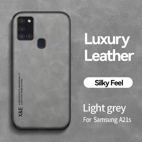For Samsung Galaxy A21S Case Texture Leather Soft Silicone Phone Case For Samsung A21S A21 S SM-A217