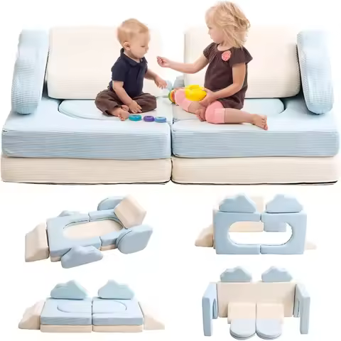 Modular Kids Play Couch 10PCS Kids Modular Couch Colorblocked Corduroy Modular Kids Couch Modular Co