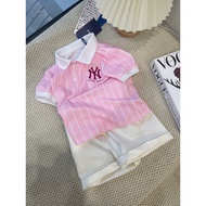 MLB Premium Vietnam Set Pink Striped T-Shirt Set Mlb