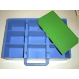 Lego Storage 2746c01 2746c02 with Handle and 9 Compartments with Baseplate Covers ( used no bricks o