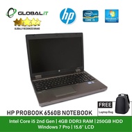 (Refurbished Notebook) HP Probook 6560B Laptop / 15.6 inch LCD / Intel Core i5-2520M / 4GB Ram / 250GB HDD / WiFi / Windows 7 Pro