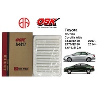 Toyota Corolla Altis 1.6 1.8 2.0 Air Filter OSK Osaka A-1417 3ZZ-FE 1ZR-FE 1ZZ-FE 2ZR-FE ZZE172 3ZR-