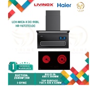LIVINOX I-SYNC KITCHEN COOKER HOOD LCH-MICA-X DC-90BL COMBO PACKAGE WITHH ELECTRIC HOB