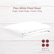[Local Ready Stock] Plain White Hotel Fitted Bed Sheet | Cadar Putih Fitted Hotel Airbnb