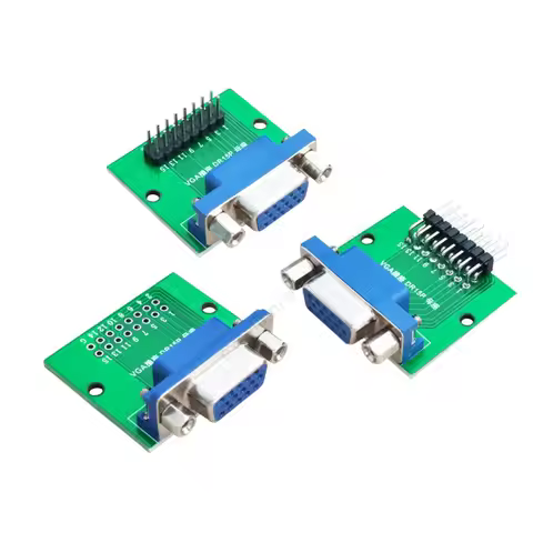 Blue DB15 HDR15 DR15 to Dip 2.54mm Interface Test Board VGA Female Socket Conversion Board for Elect