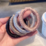 [TENN] 2Pcs Fashion Elastic Scrunchie For Women Solid Color Satin Hair Bands Hair Tie NN