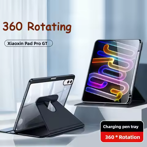 360 Rotation Acrylic Transparent Case for Lenovo Xiaoxin Pad Pro GT 13 Idea Tab Pro Gen 2 TB390FU TB