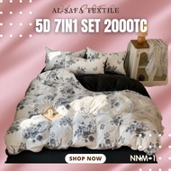 CADAR 5D NNM 7IN1 SET NEW ITEM 2000TC GETAH KELILING BEDSHEET 5D NNM 7IN1 SET