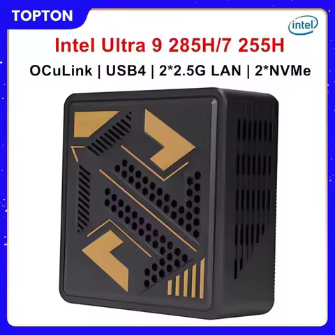 Topton Gaming Mini Computer Intel Ultra 9 285H 185H 7 255H 165H OCuLink USB4 2x2.5G LAN 2xNVMe Deskt