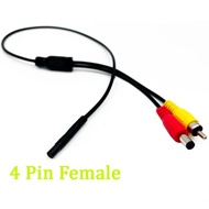 Car RCA CVBS Male To 4 PIN Female Conversion Cable For Rear View