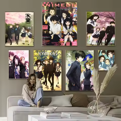 Anime Hyouka Movie Sticky Posters Retro Kraft Paper Sticker DIY Room Bar Cafe Aesthetic Art Wall Pai