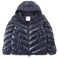成色極佳 ▼ MONCLER 19-20秋冬 ALEIG 連帽橡膠貼片雙拉鍊羽絨外套 海軍藍 1碼 含衣架 正品 男款