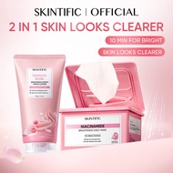 SKINTIFIC-Mask+Rose DAMASK ROSE BRIGHTENING WHIPPED CREAM CLEANSER SKIN LOOKS CLEARER BRIGHTER INSTA