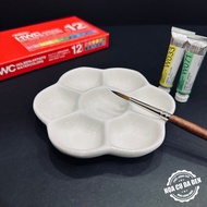 [BLACK LEATHER] Porcelain Apricot Color Mixing Tray - Ceramic Palette