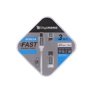 DIGIMOMO - DIGIMOMO 3IN1ATOTYPEC/MFI/MICRO快充線-白1M