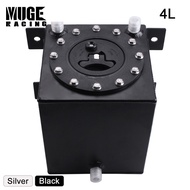 4 Litre 1 Gallon 3 AN8 Port Fuel Tank Car Racing Modified Oil Catch Can Black Silver Aluminum withou