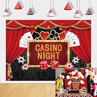 Casino Night Theme Backdrop Poker Las Vegas Game Night Photography Background for Casino Birthday Pa