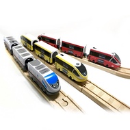 RRC EMU Electric Train Set Wooden track car Children transport toy Compatible with BRIO wooden rail