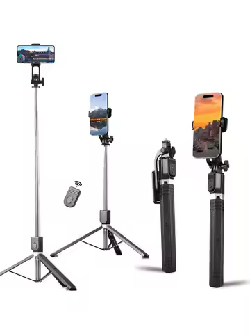 170 Cm Selfie Stick Tripod Retractable With Wireless Remote Control Portable Compatible For Apple An